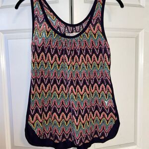 Trina Turk Women's Multicolor Zig Zag Tank Top Size S Casual Sleeveless